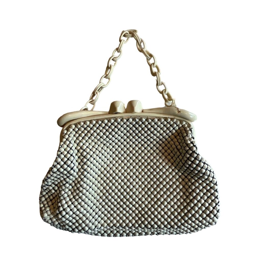 Vintage Whiting & Davis Co. Mesh Handbag Bakelite Alumesh Aluminum metal mesh F